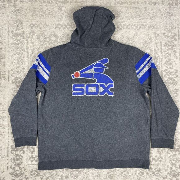 Fantastic Jacket White Sox Full Zip- Up Hoodie Gray Blue Mens Size 3XL XXXL - Picture 5 of 5